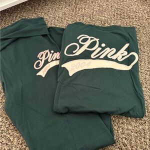 PINK Victoria's Secret Dark Green Top